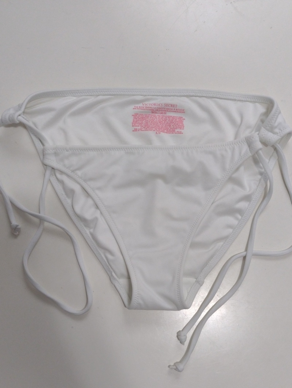 NWOT Vintage Victoria's Secret The Bow Bikini Bottom In White Size Small